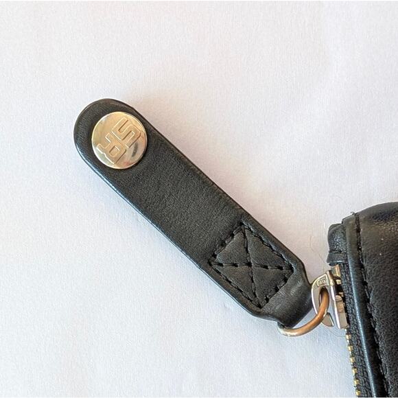 Sonia Rykiel Black Leather Silver Studs Zip Mini Bag Clutch - Picture 8 of 10